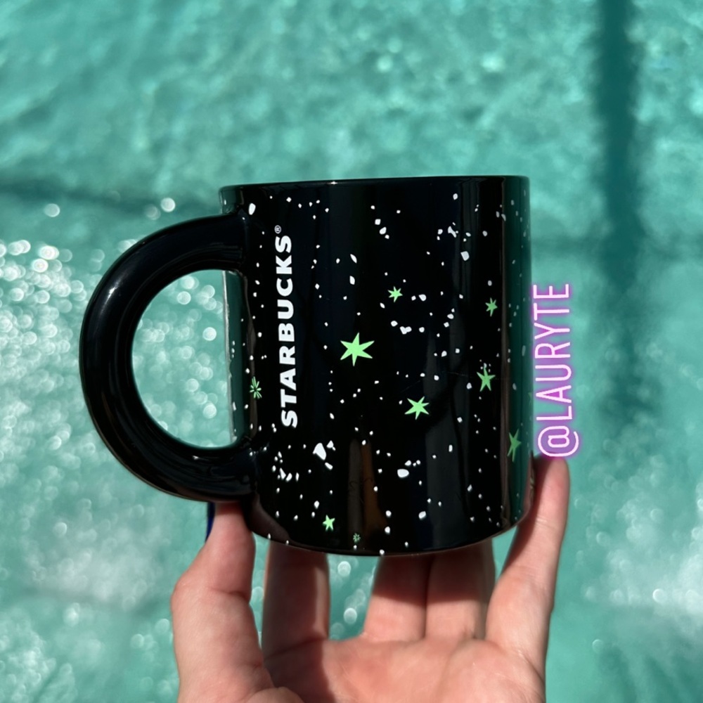 Starbucks Fall 2022 Black Glow in the Dark Star Ceramic Mug